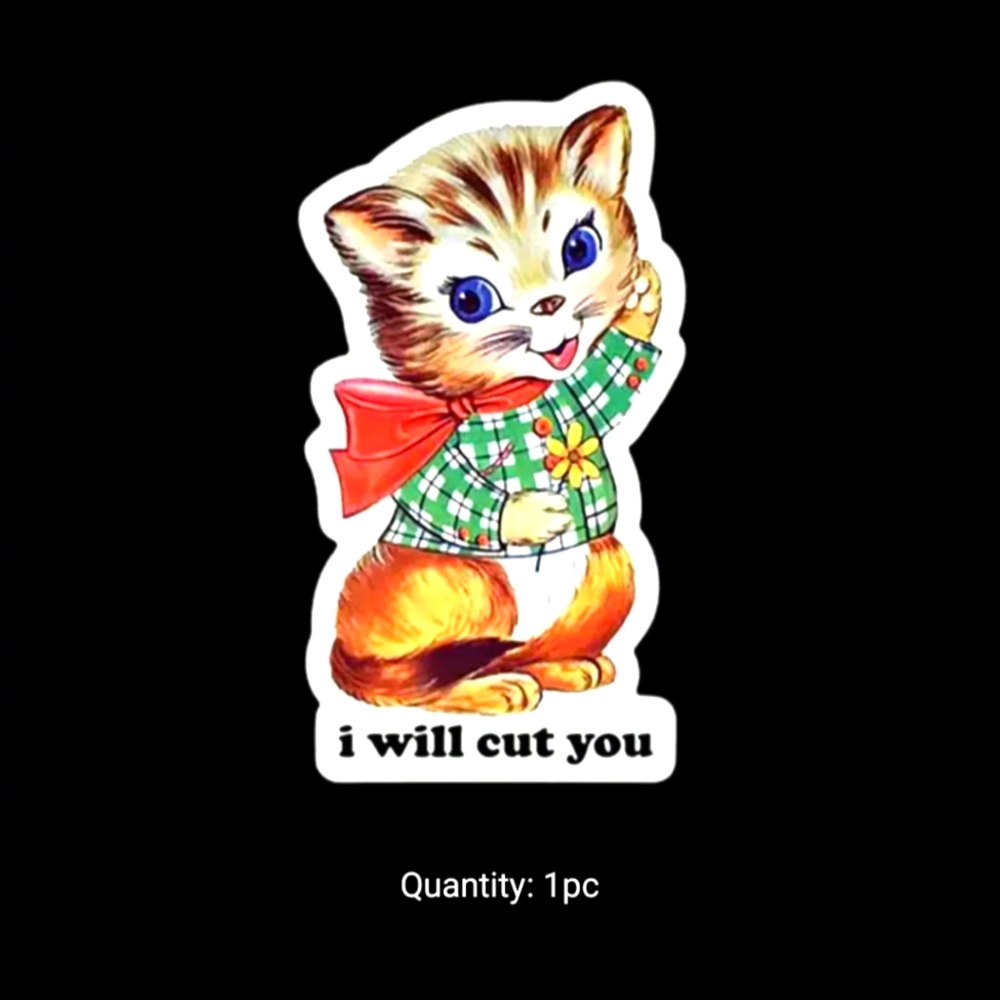 Retro Cute Cat Sticker Indoor Outdoor
